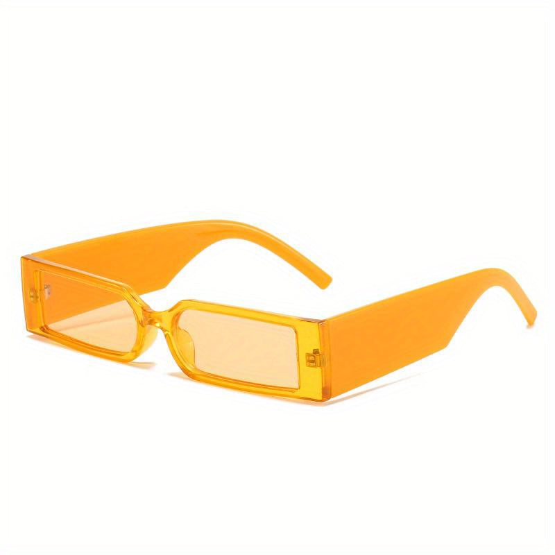 Vintage Hip Hop Rectangle Sunglasses Narrow Frame Shades Eyewear