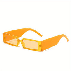 Vintage Hip Hop Rectangle Sunglasses Narrow Frame Shades Eyewear