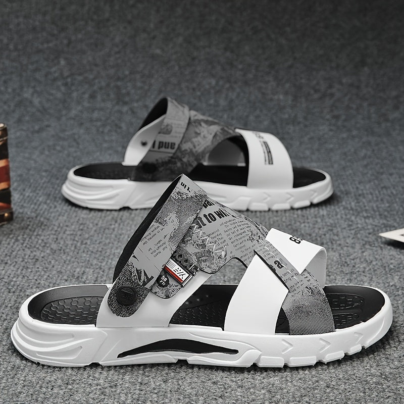 Men's Graphic Sandals Non Slip Open Toe Shoes