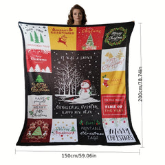 Christmas Themed Blanket Winter Warm Flannel Soft Blanket