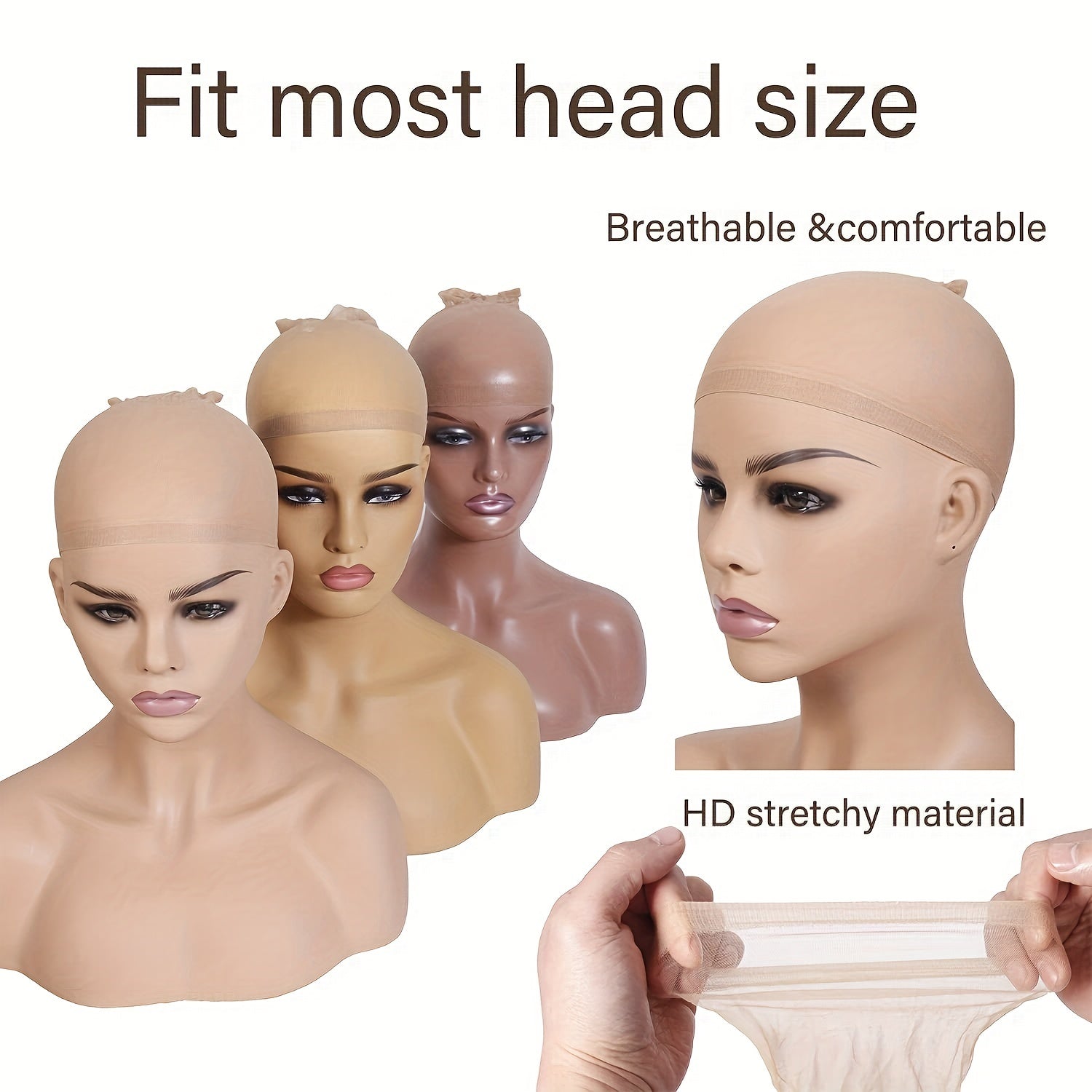10 Pcs Transparent Wig Caps for Lace Front Wig - Stocking Caps for Wigs