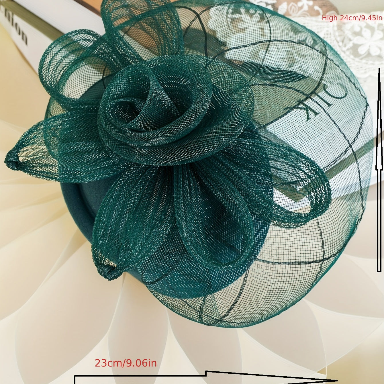Women Flower Mesh Veil Clip Church Hat Derbyhat Duck Billed Clip