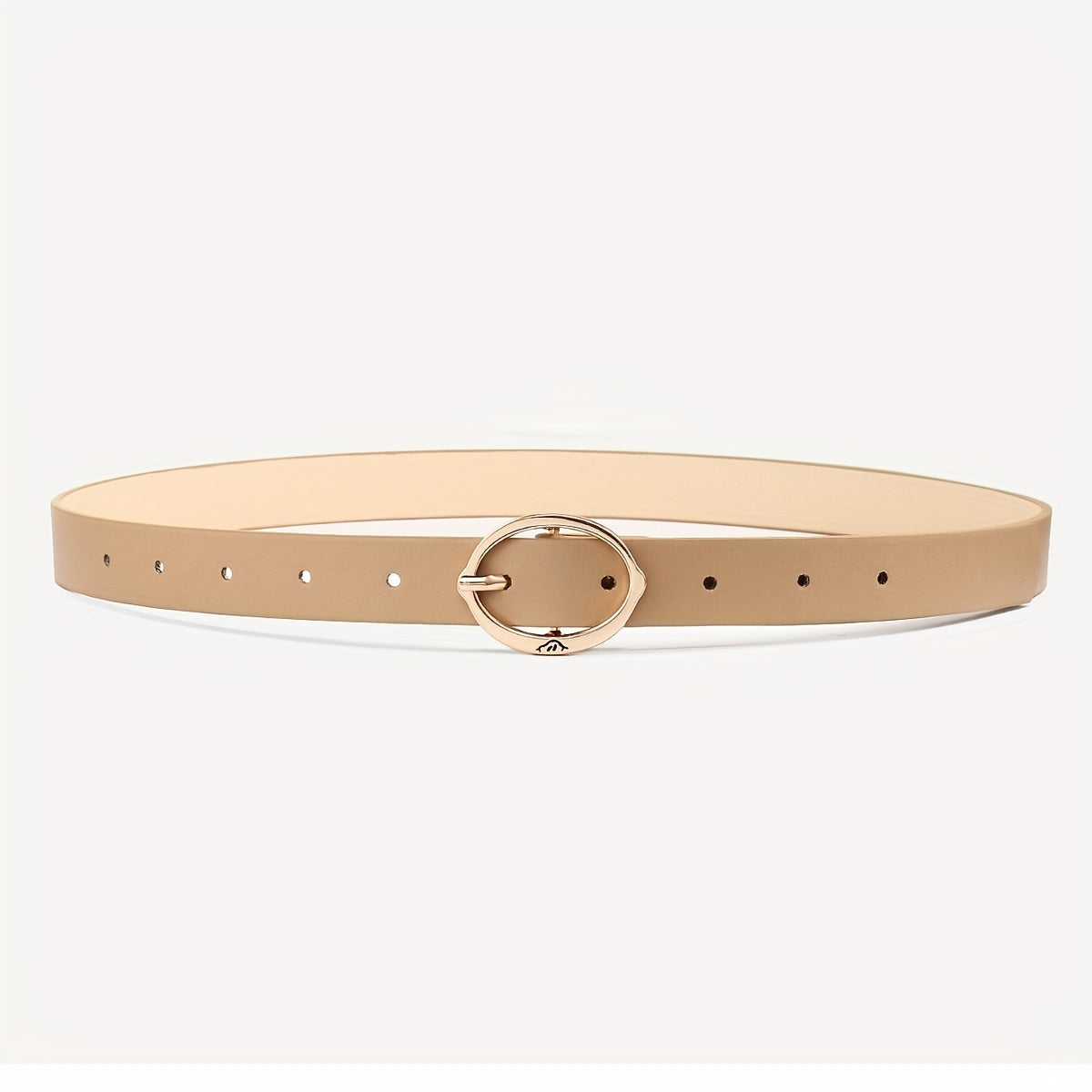 3pcs Oval Pin Buckle Belt Solid PU Belt Decoration Girdle For Women