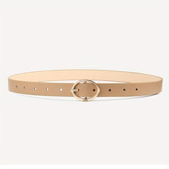 3pcs Oval Pin Buckle Belt Solid PU Belt Decoration Girdle For Women