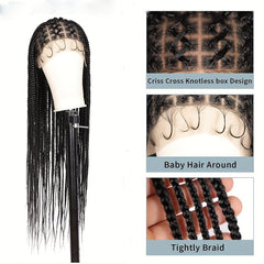 Knotless Box Braided Wigs Full Lace Cornrow Braid Hair Wigs