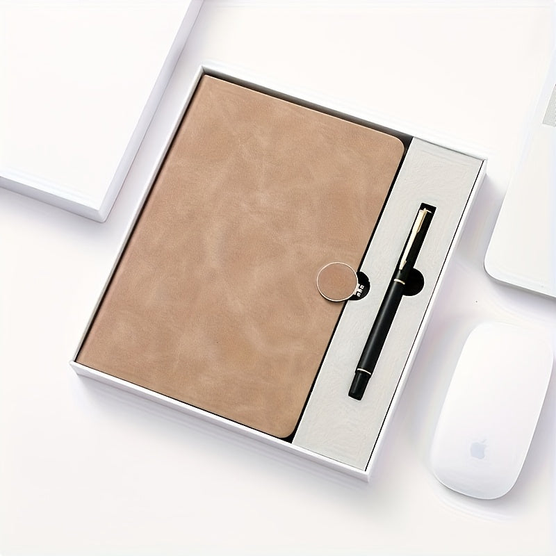 Custom Font A5 Business Diary Set Thick Hard Shell Notebook Round Buckle Style