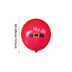 12pcs Red Christmas Balloon Santa Claus Belt Latex Party Decoration