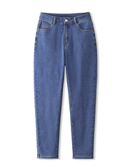 Solid Button Fly Straight Leg Jeans