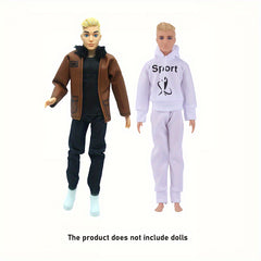 15pcs Male Doll Clothing Set for 11-inch Dolls PU Leather Jacket Accessories