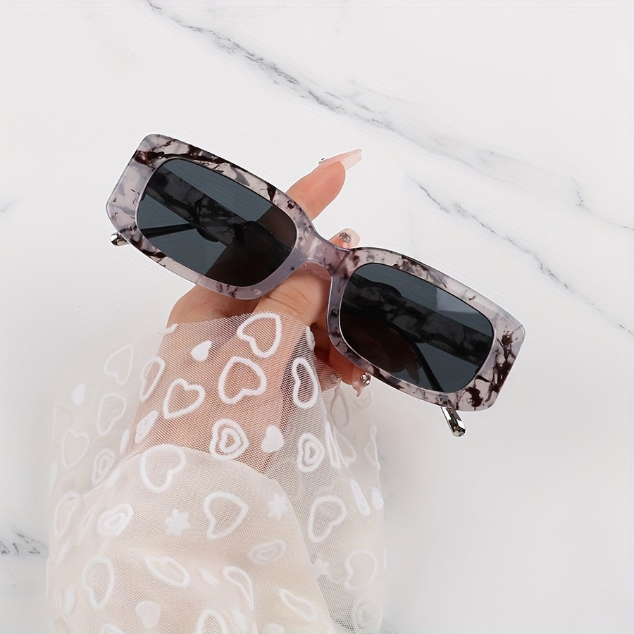 Y2K Retro Rectangle Sunglasses Snake Charm UV400 Sun Shades
