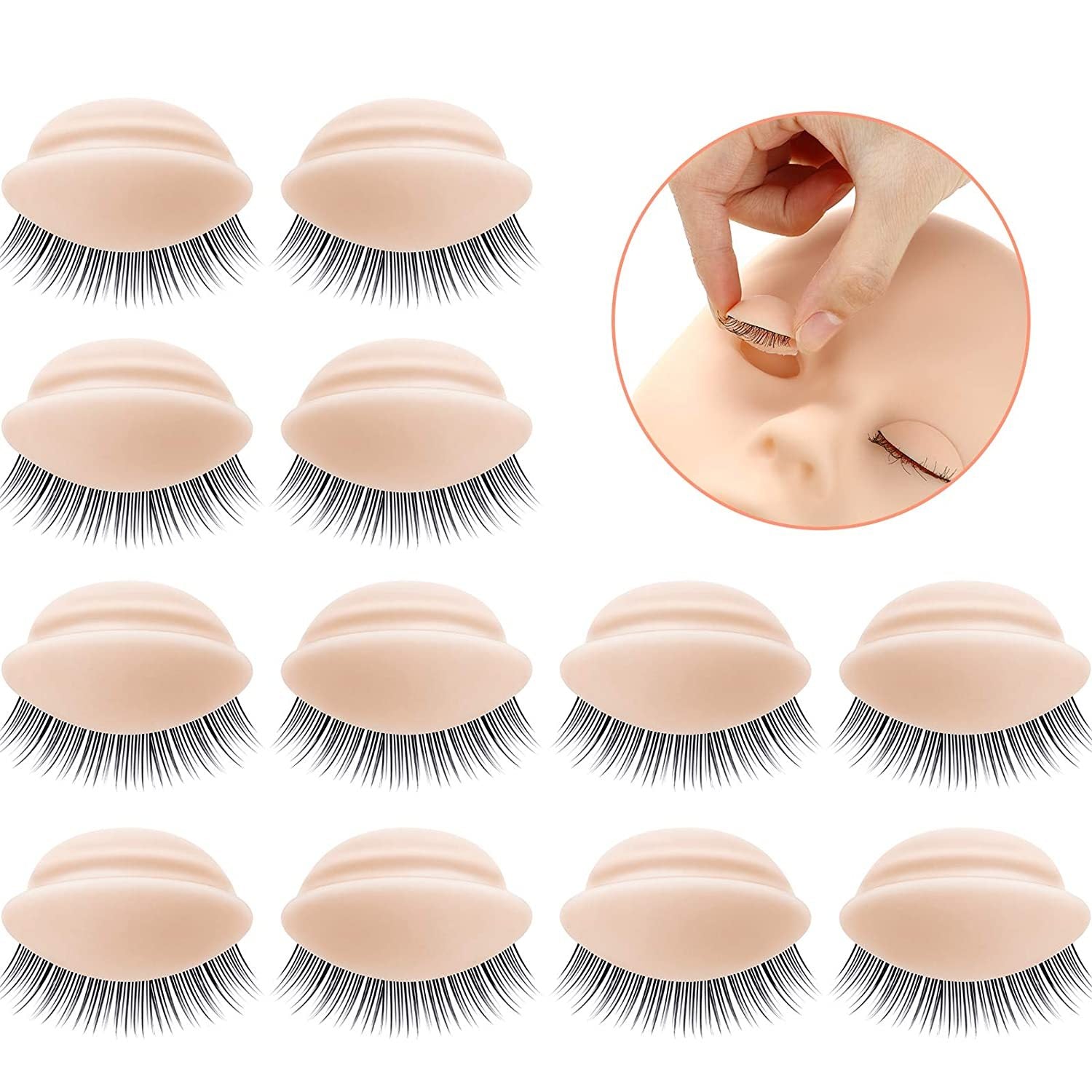 6 Pairs Replaceable Eyelids for Eyelash Training & Makeup Extension