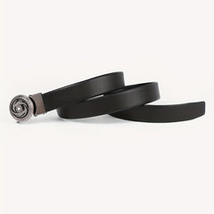 Men's Leather Belt with Rhinestone Buckle