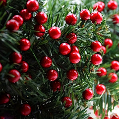 100pcs Christmas Decor Artificial Holly Berry Wire Bundle Garland Wreath
