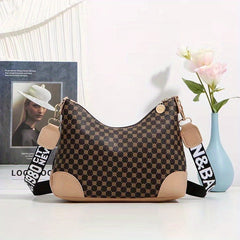 Geometric Pattern Shoulder Bag Zipper Crossbody Portable Storage
