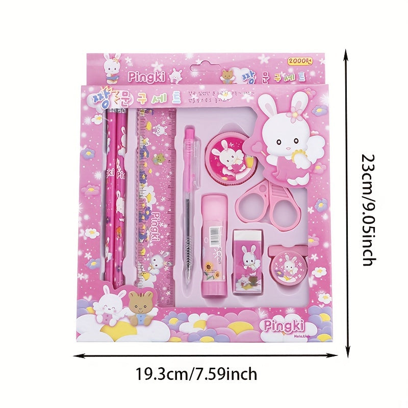 Student Stationery Set - 9pcs Pencil Combination - Birthday Gift