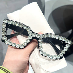 Rhinestone Cat Eye Light Blocking Glasses