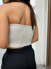 Pleated Tube Top Strapless Bandeau for Summer