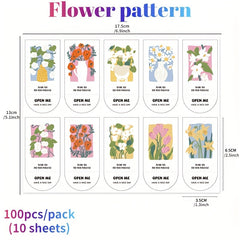 100pcs Rectangular Self-adhesive Packaging Stickers Thank You Labels