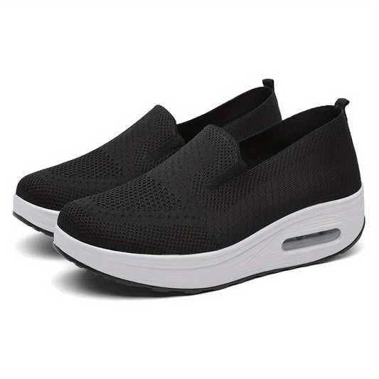 Women's Mesh Sneakers Casual Wedge Heel Shoes Lightweight Heightening Shoes