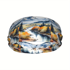 Mist Mountains Headband Autumn Print Sweat Wicking Stretchy Breathable