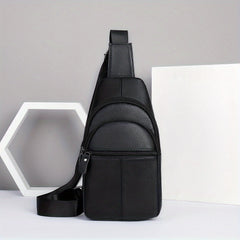 Men's High Leather Chest Bag for Mobile Phone