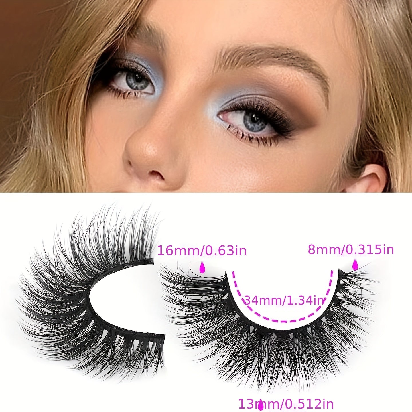 7 Pairs 3D False Eyelashes Cat Eye Lashes Natural Thick Short Long Lengthening