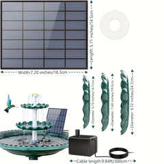 Solar Pump DIY Fountain Bird Bath Hummingbird Garden Decor