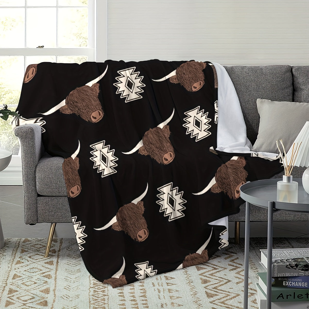 Cow Print Flannel Blanket Soft Winter Warm Keeping Blanket