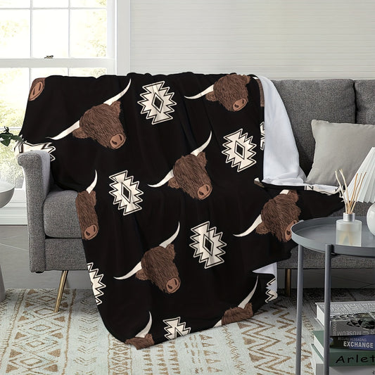 Cow Print Flannel Blanket Soft Winter Warm Keeping Blanket