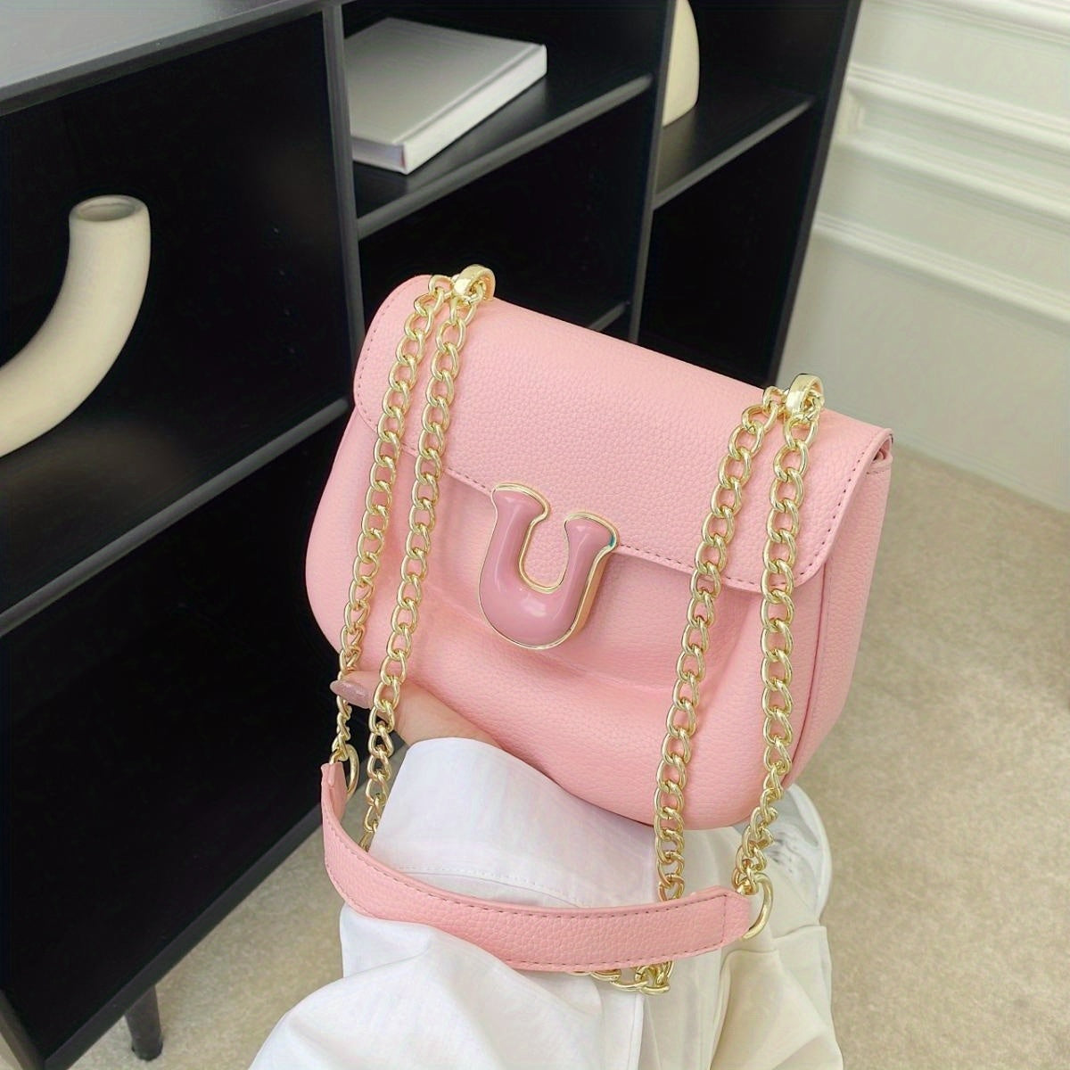 Candy Crossbody Bag PU Saddle Bag Women's Casual Handbag