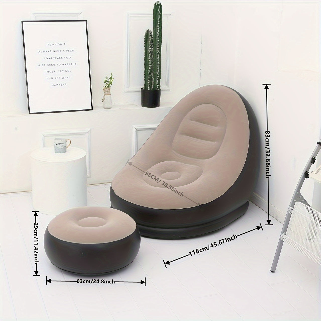 Macaron Flocking Inflatable Lazy Sofa Lounger