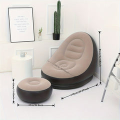 Macaron Flocking Inflatable Lazy Sofa Lounger