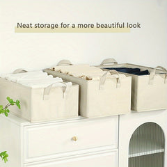 Foldable Storage Box Clothes Bamboo Cotton Finishing Storage