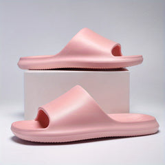 Women's Lightweight Solid Slides Open Toe Slip On Shoes
