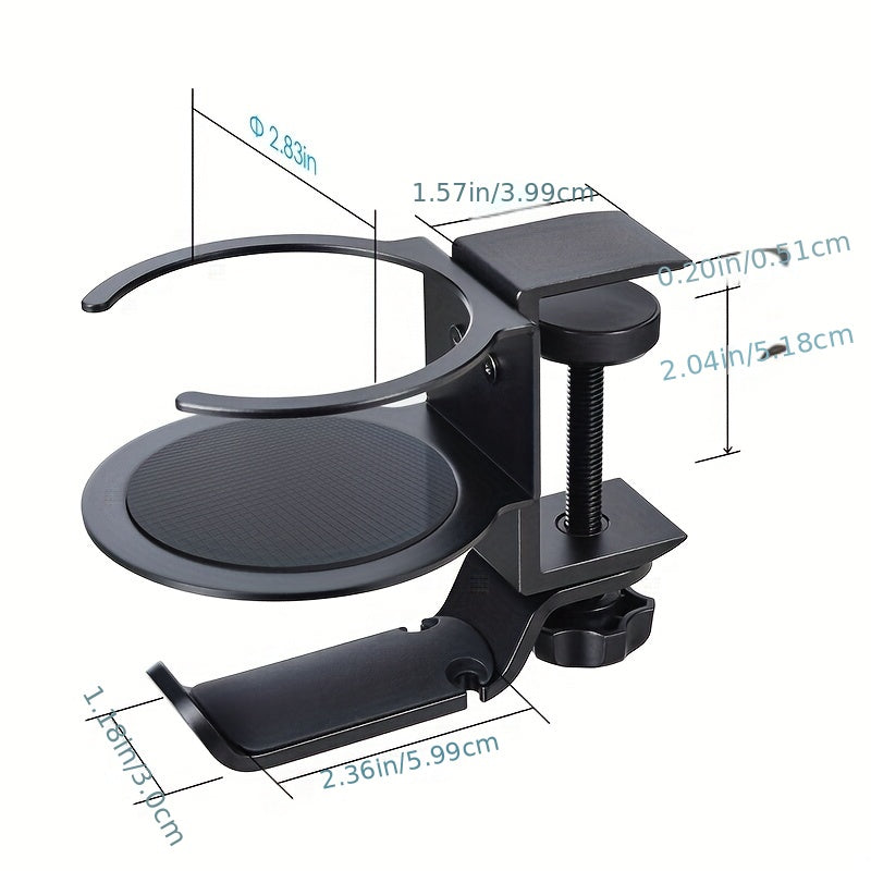 Sleek Headphone Hanger Stand & Drink Cup Holder