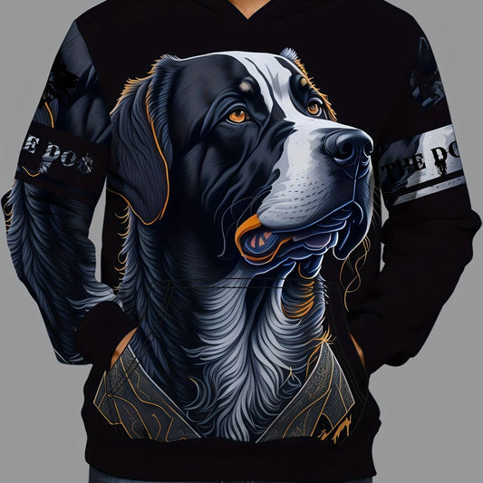 Dog 3D Print Hoodie for Men Graphic Hooded Pullover
