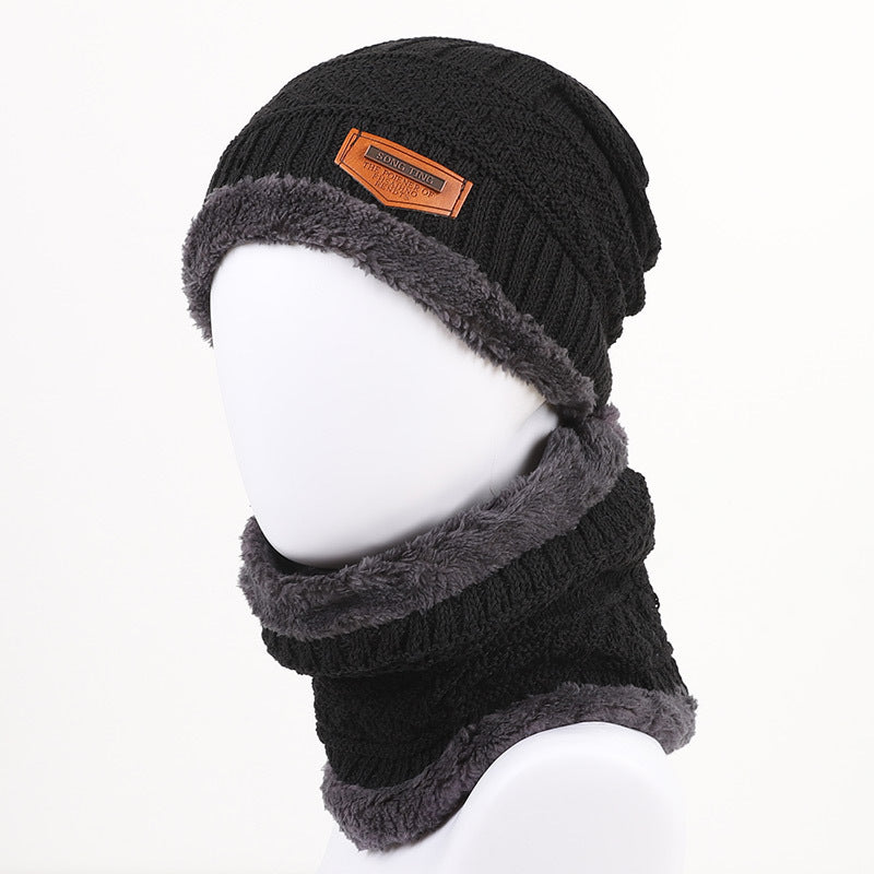 Men's Winter Beanie Hat Scarf Set Fleece Lined