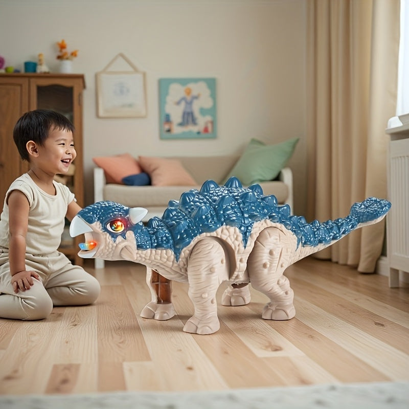 Light-Up Triceratops Dinosaur Toy w/Sound Plastic Figurine
