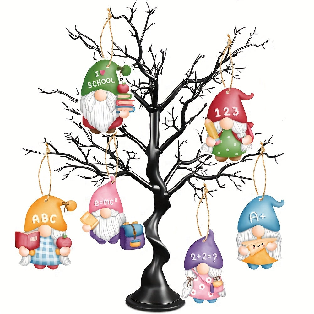 6pcs School Gnome Ornaments to Brighten Up Classroom