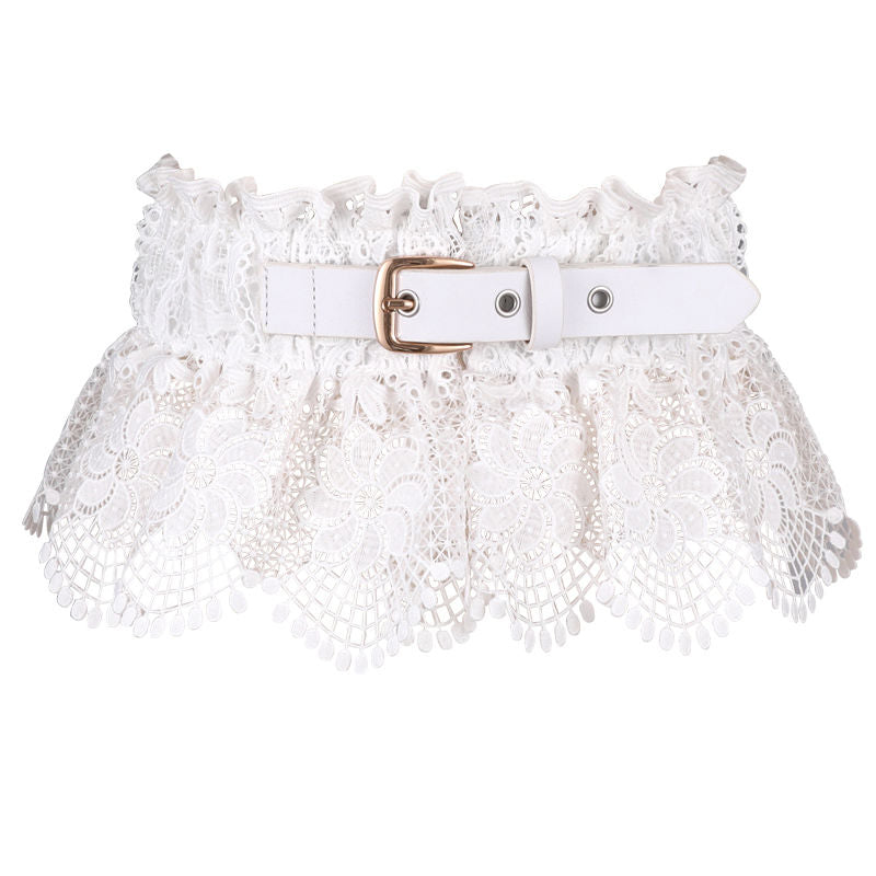 Wide Elastic Lace Belt Ladies Skirt Waist Shirt Decor