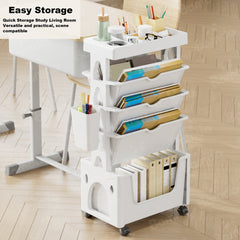Large Capacity Movable Bookshelf for Home and Office