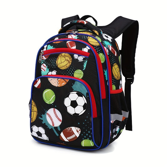 Casual Oxford Sports Theme Student Backpack for Boys