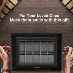 Double Layer Watch Storage Box Plain Leather