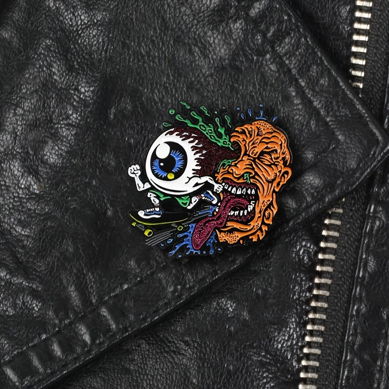 Skateboard Eyeball Blast Plasma Brooch