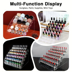 2 Tier Acrylic Nail Polish & Lipstick Holder Clear Display Stand