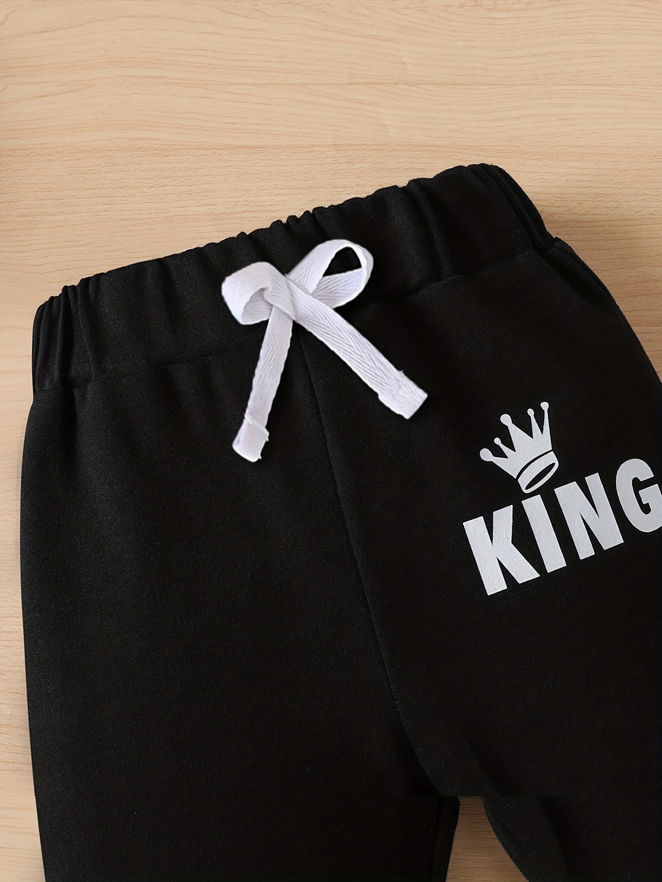 Toddler Boy Sweatshirt Set with KING Letter Print