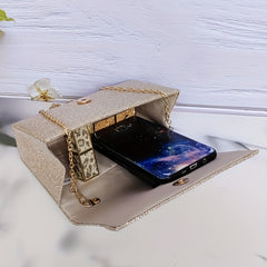 Glitter Evening Clutch w/ Detachable Chain