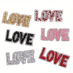 Adhesive Diamond LOVE Patches for Clothes Pants Hot Print Patch