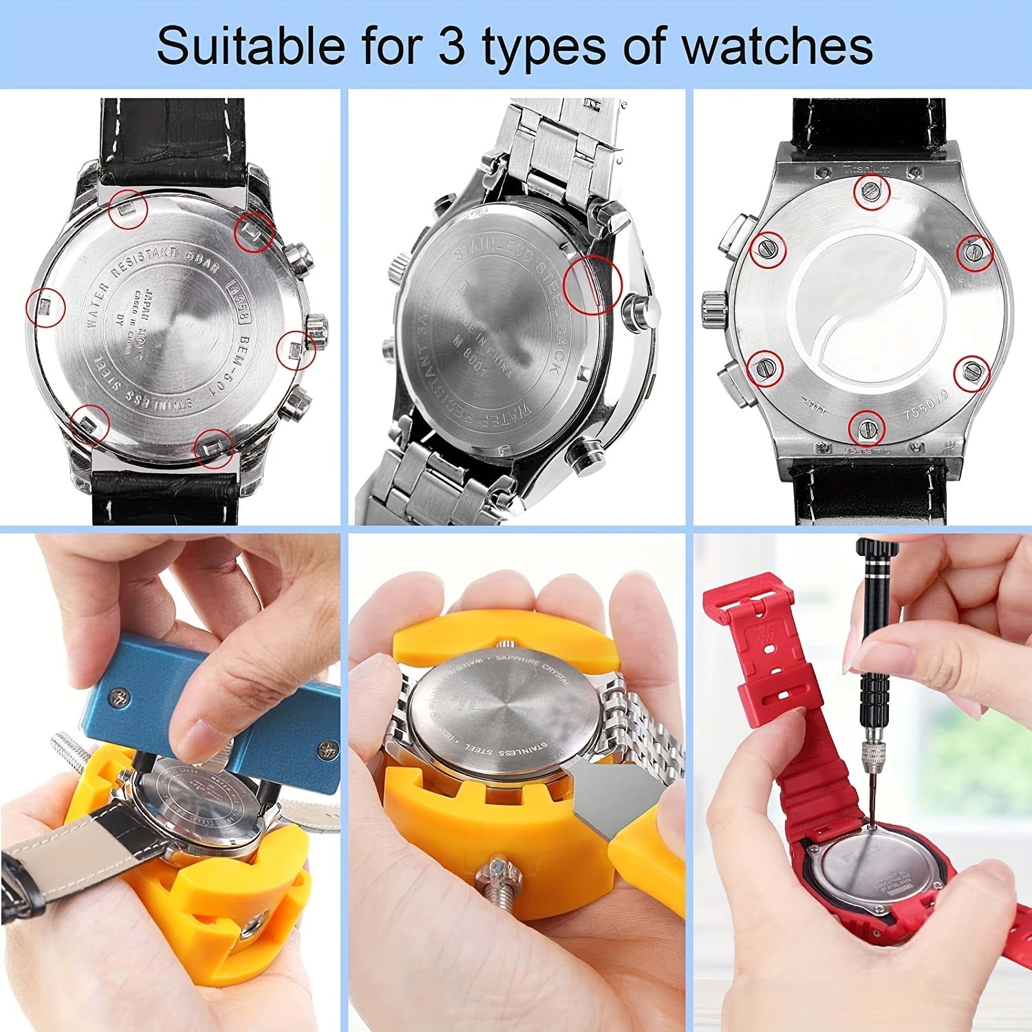 32 Piece Watch Repair Kit Screwdriver Band Wrench Case Opener Back Remover Tool