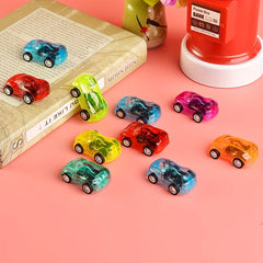 10pcs Transparent Pull Back Small Car Inertia Small Toy Kindergarten Small Gift